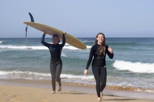 stoked surf girls tonel sagres with surf guide algarve