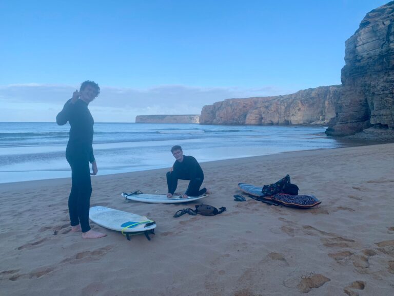 American surfers in the Algarve with Surf Guide Algarve