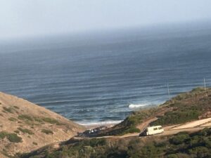 driving down to praia castelejo with surf guide algarve