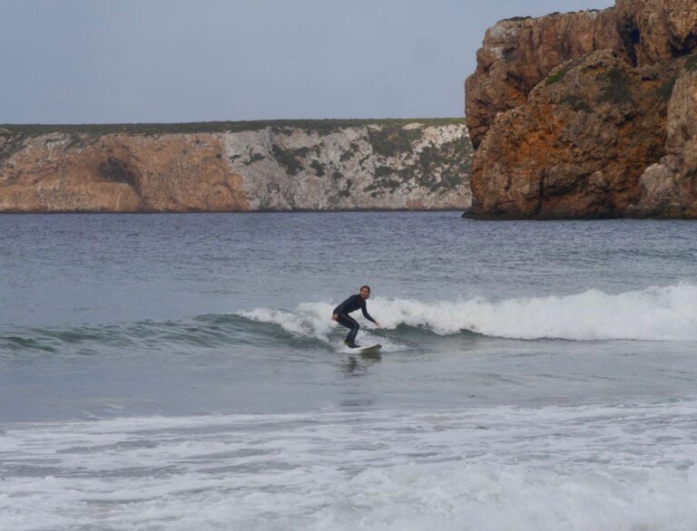 no one out at beliche small wave fun with surf guide algarve