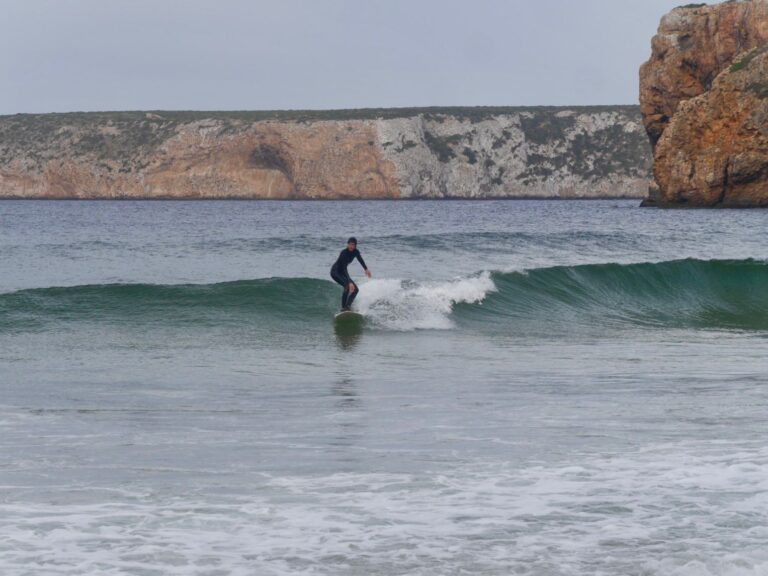 perfect small waves with surf guide algarve in beliche