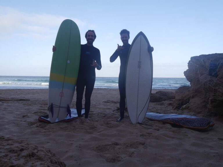 stoked surf guide algarve guest with alternative surfboards