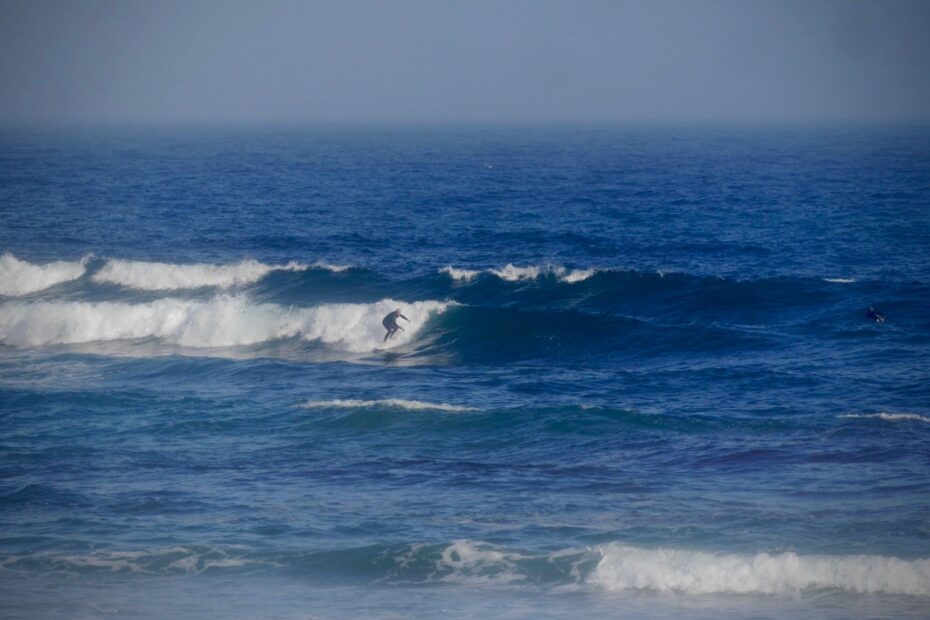 twin pin action going left surf guide algarve