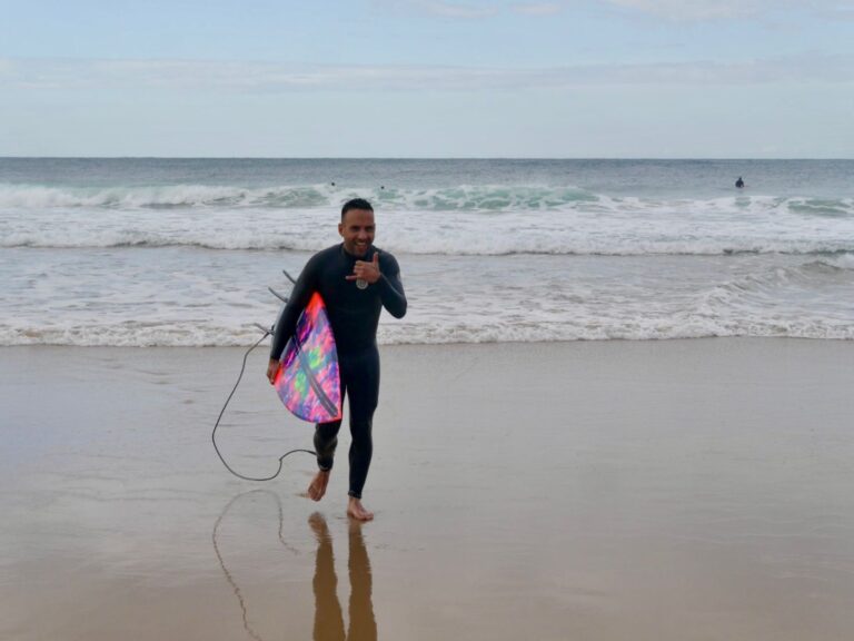 first ever surf guide algarve guest stoked