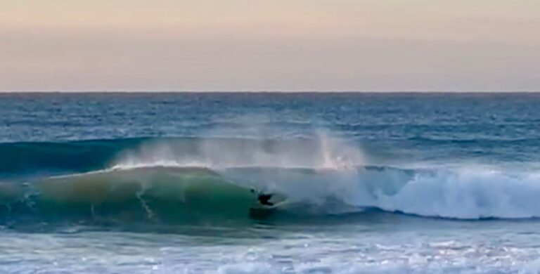 mr surf guide getting a little barrel at cabanas velhas