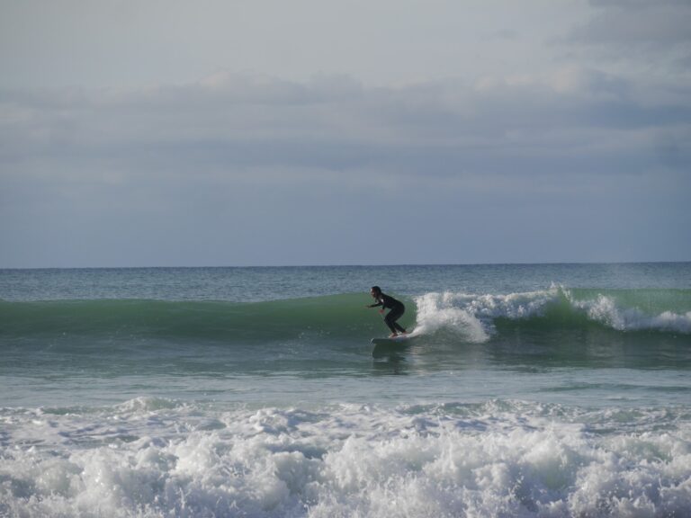 perfect surf at porto de mos with surf guide algarve