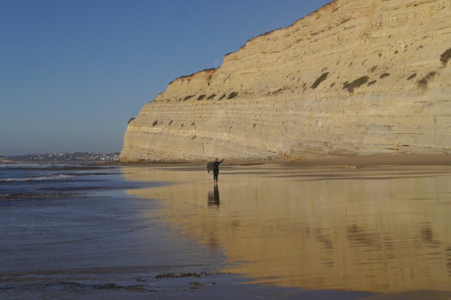 the queen of stoke with surf guide algarve in porto de mos