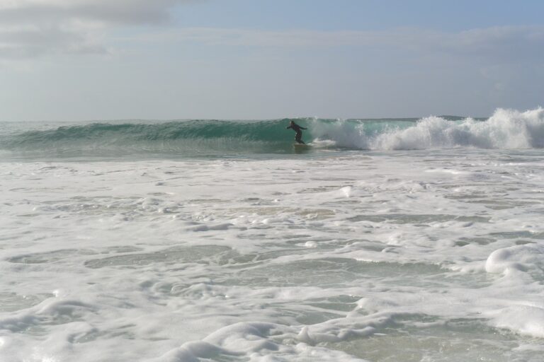 clean waves at mareta with surf guide algarve